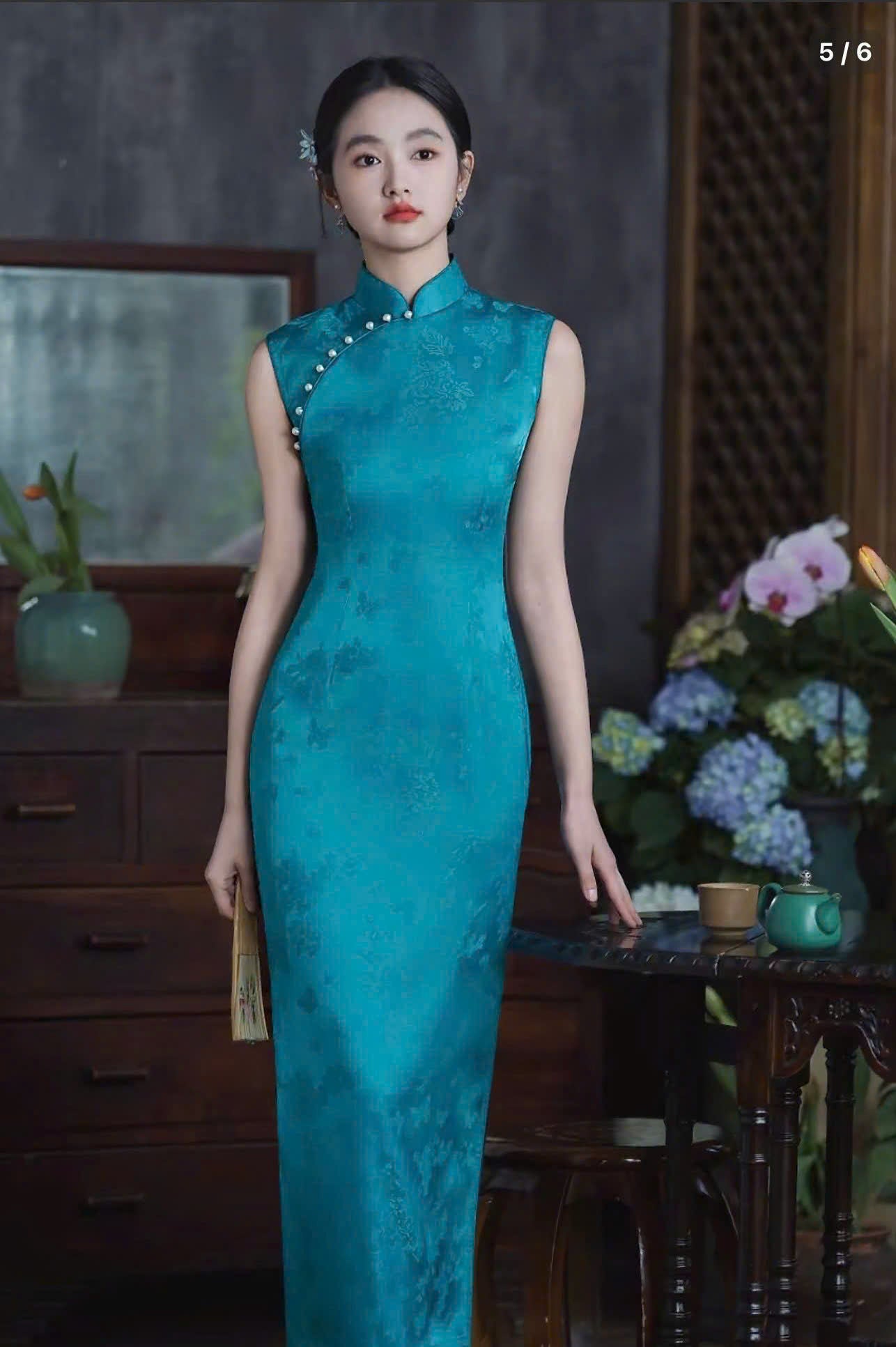 CS11 - Sườn xám dài lam giang