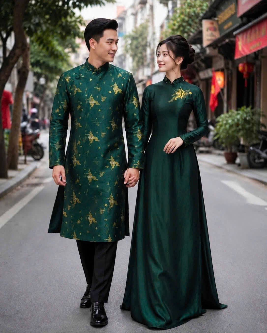 B230 - Áo dài nam gấm