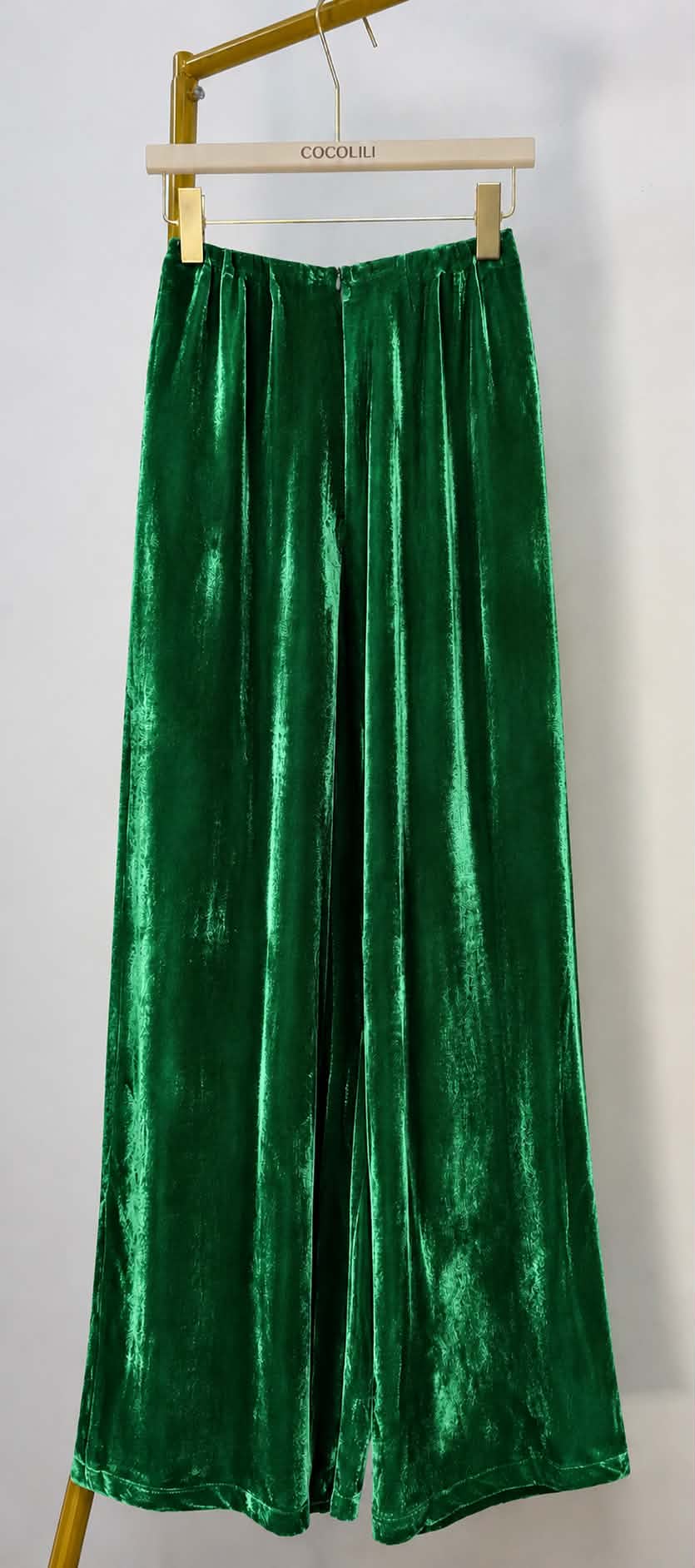 QN11 - Quần suông thường nhung xanh lá