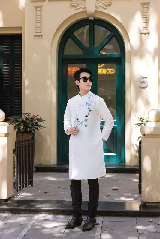 B99- Áo dài nam Trúc Mai