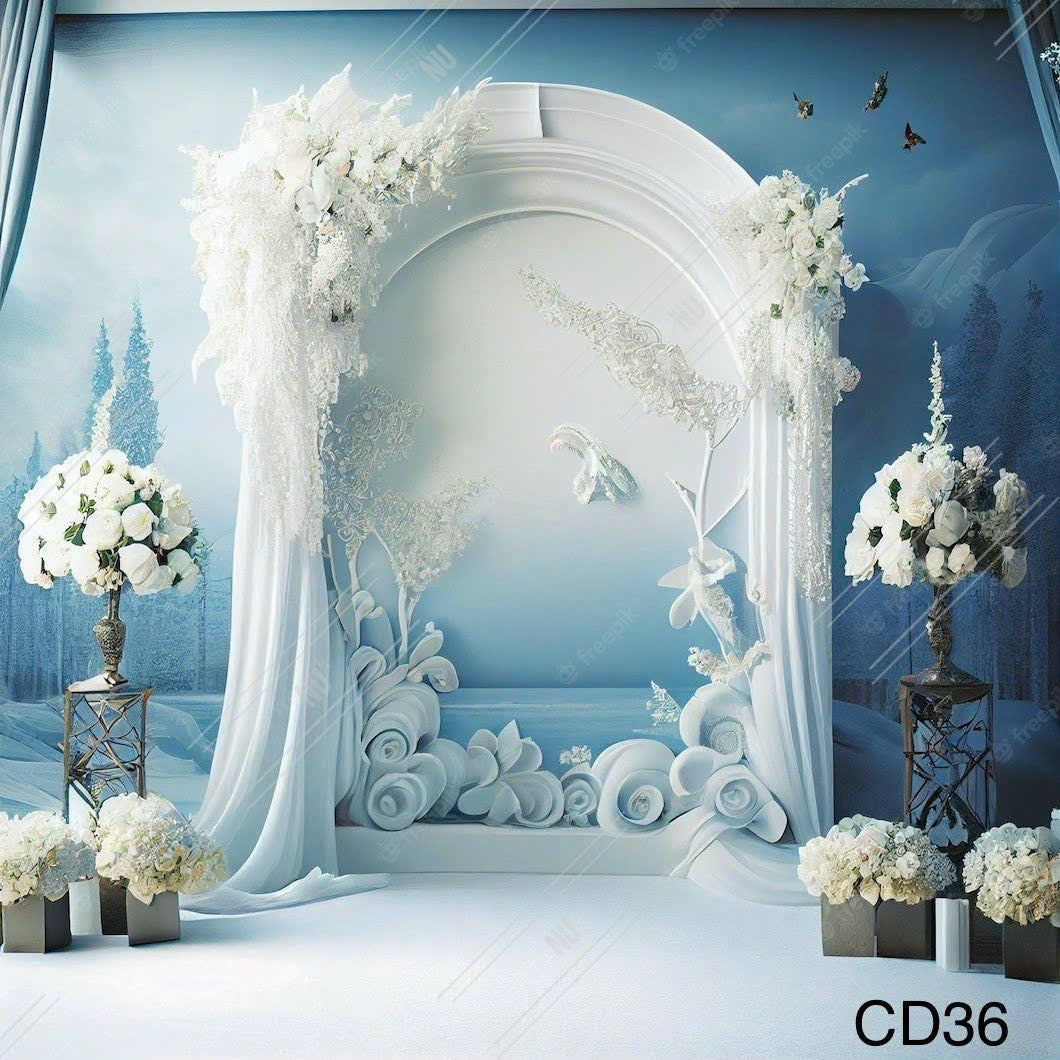 Pre-Order 2-3 weeks Super High Quality Back Drop. Code (CD36) for Wedding