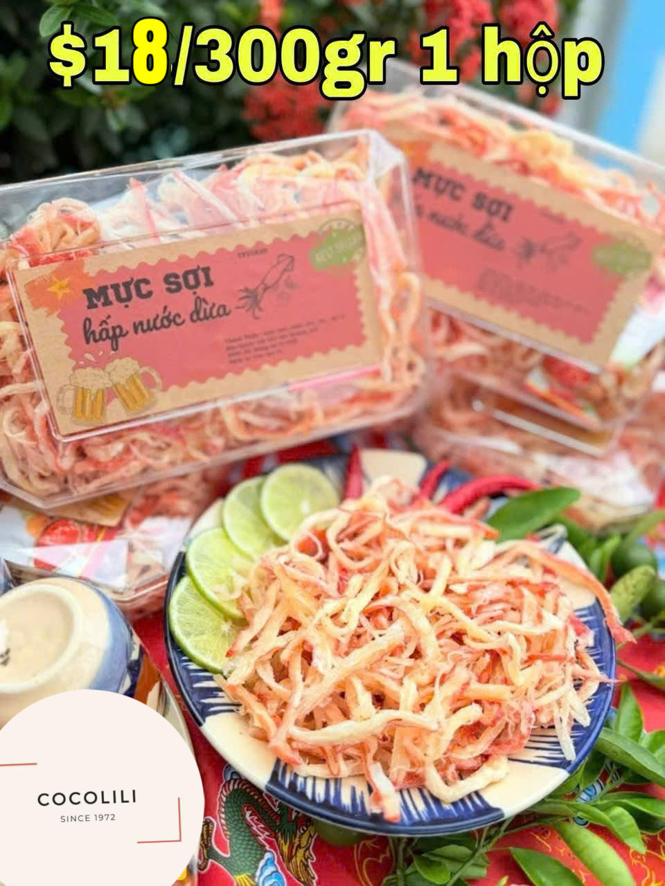 Mực sợi hấp nước dừa