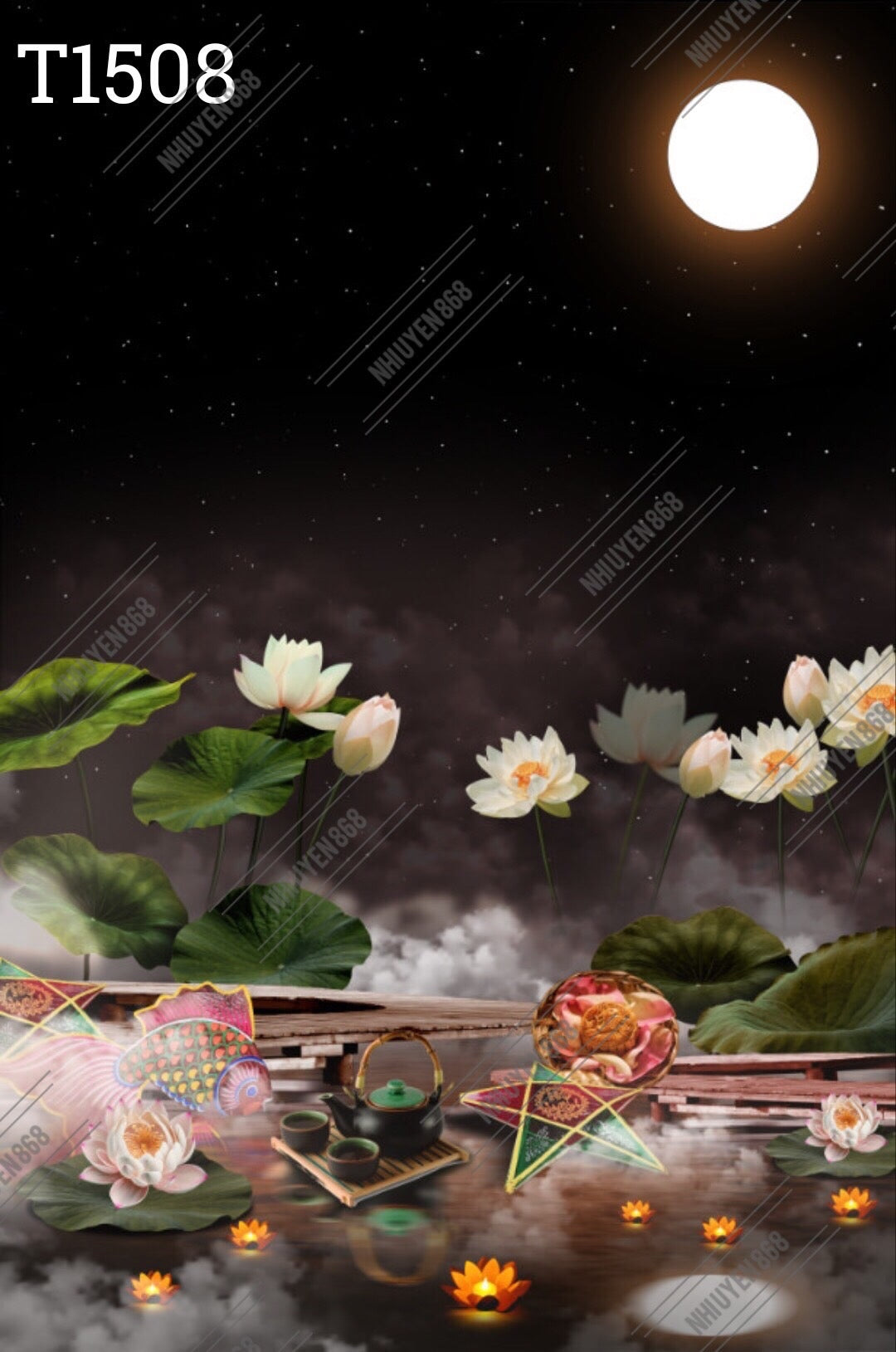 Pre-Order (3 tuần) Background Phông nền chụp ảnh in 3D Trung Thu