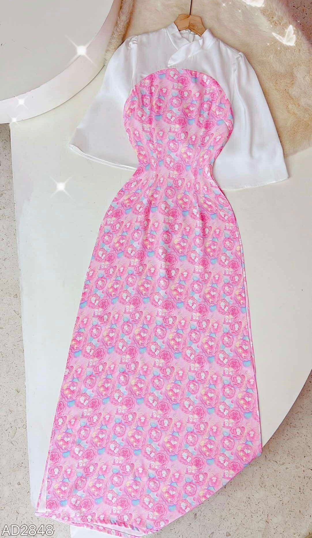 AD2848 Áo only - Áo Dài Cổ Xéo Hàn