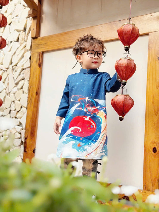 BT54 Áo only - Áo dài bé trai Nhật Hải