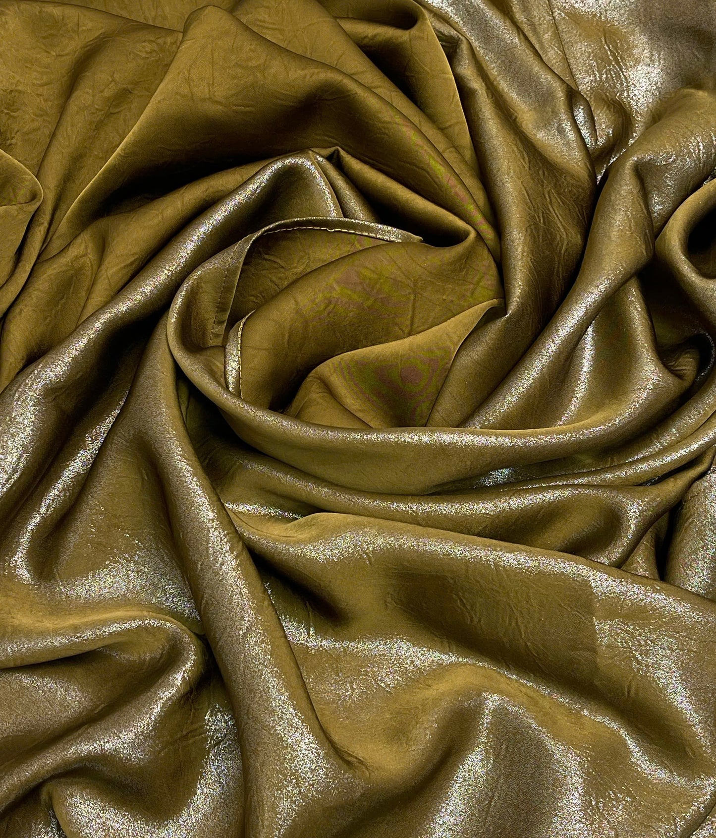 H125 Áo only - Áo dài lụa Hà lan màu oliu