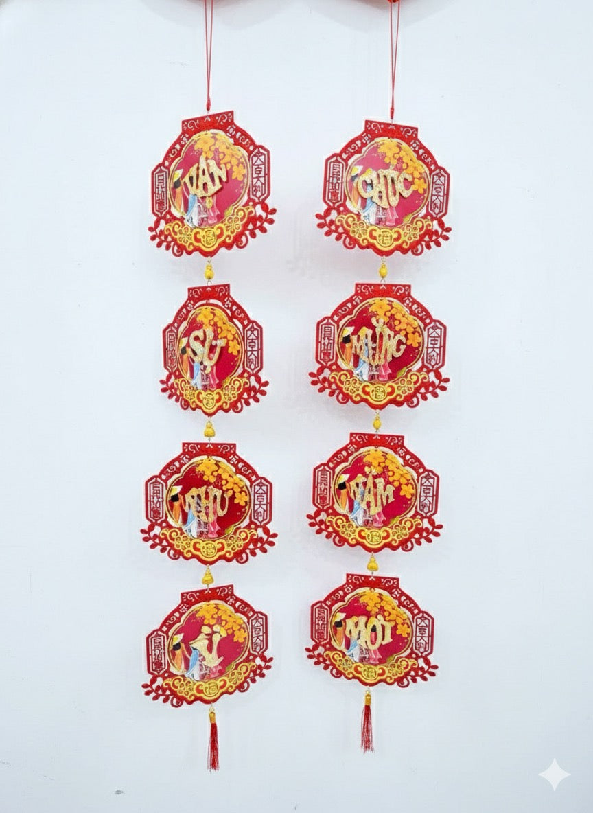 Tet18 - set 2 câu đối dài Chúc mừng năm mới Vạn sự như ý