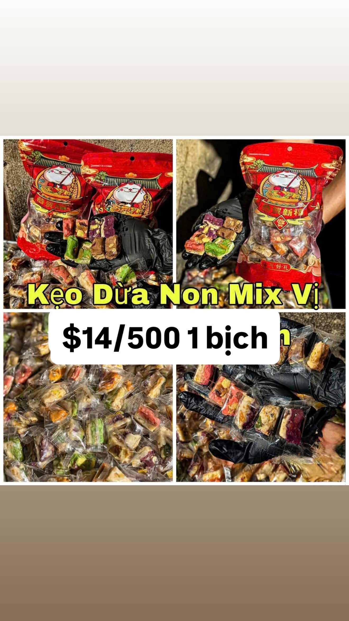 Kẹo dừa non mix vị