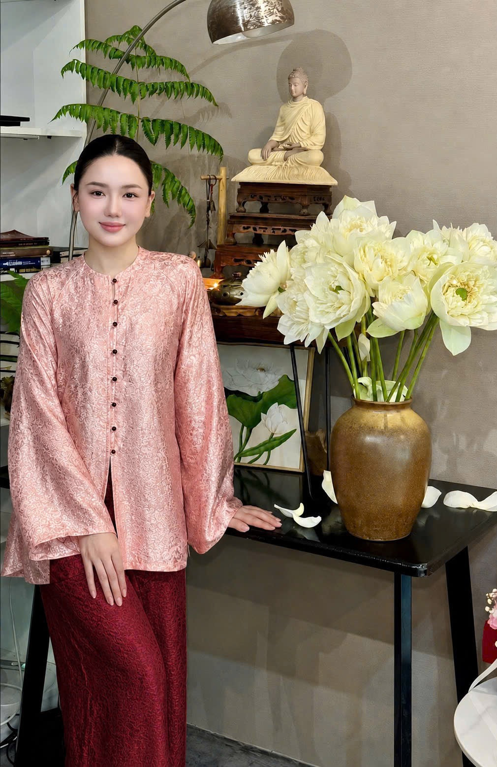 BB292 - Set bà ba lụa tằm ánh kim tencel