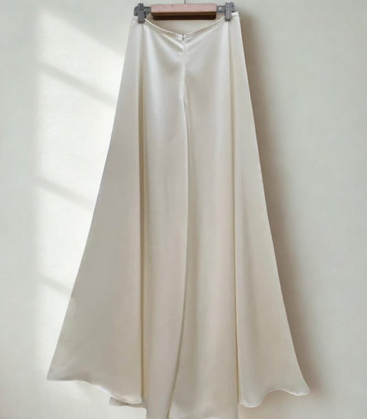 QV02064- Quần váy lụa mã não Kem