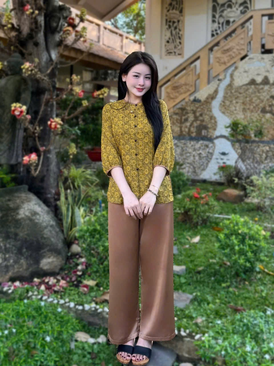 BB136 3676 - Set bà ba hoa cúc vàng