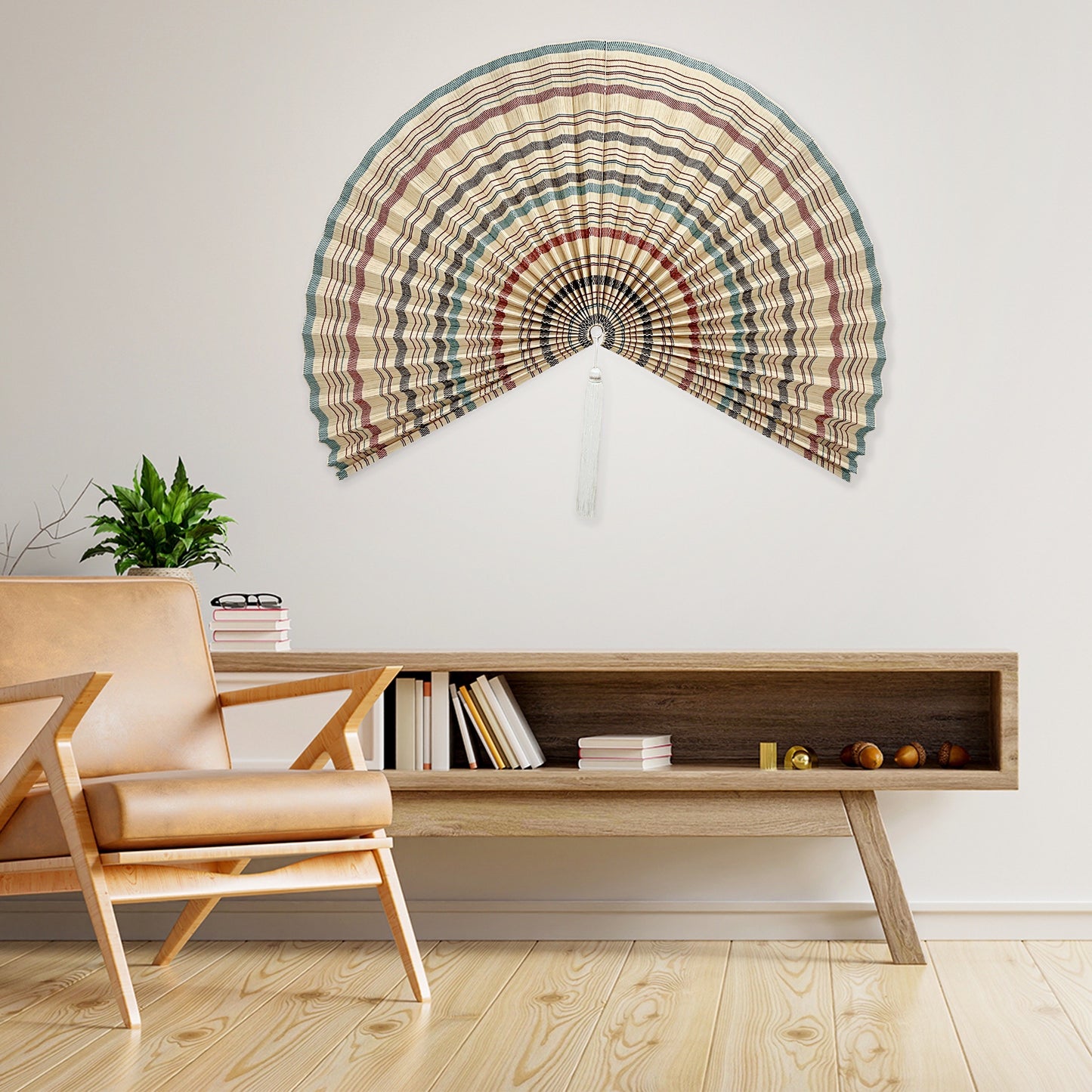 60" Bamboo Folding Wall Fan (Color Mix)