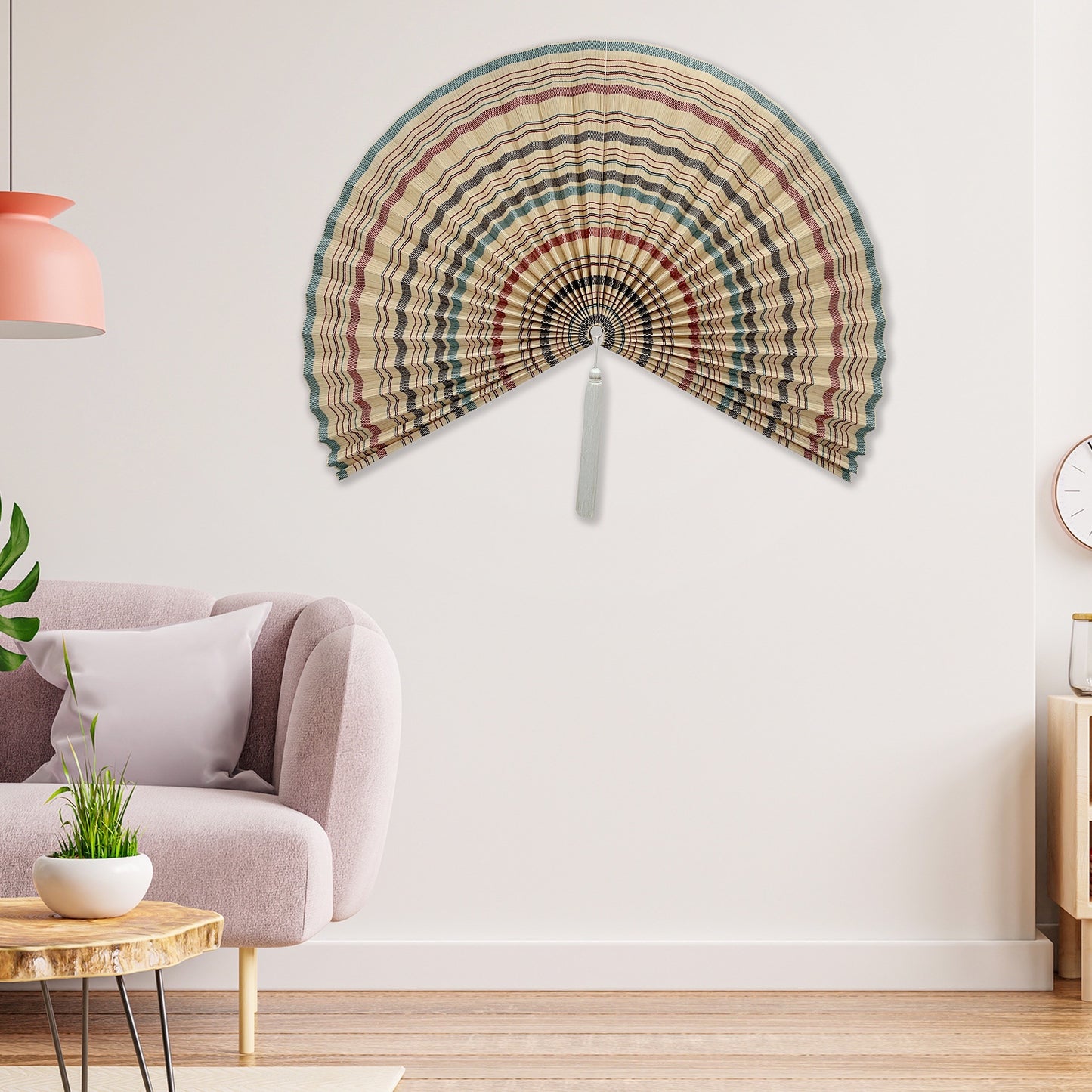 60" Bamboo Folding Wall Fan (Color Mix)