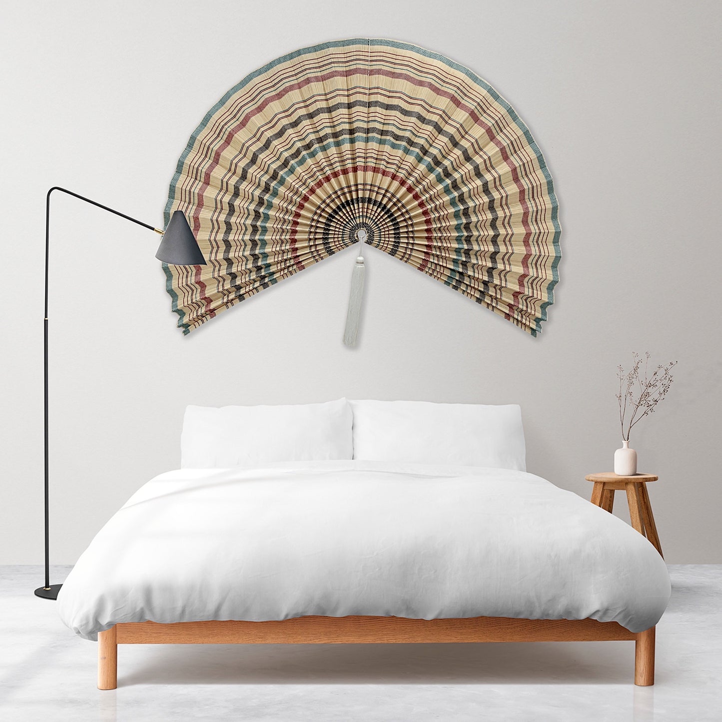 60" Bamboo Folding Wall Fan (Color Mix)