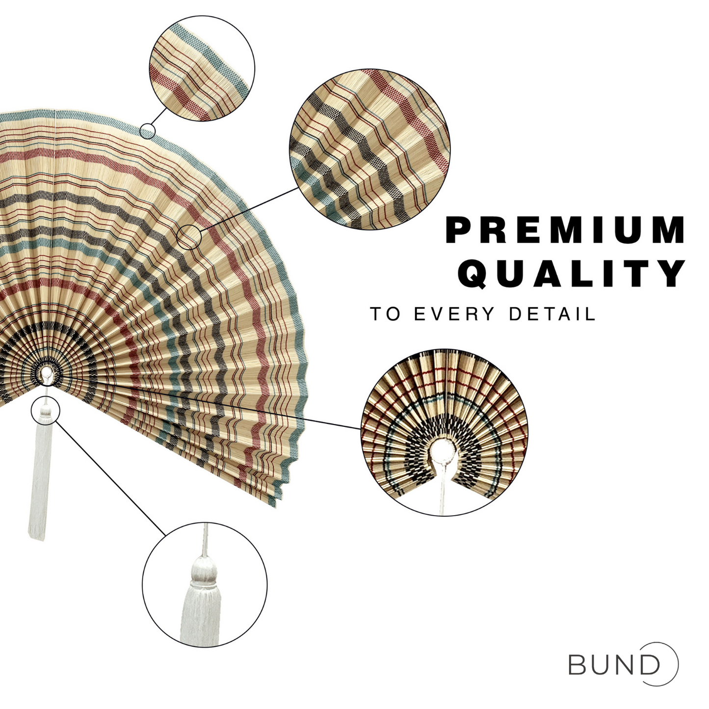 60" Bamboo Folding Wall Fan (Color Mix)