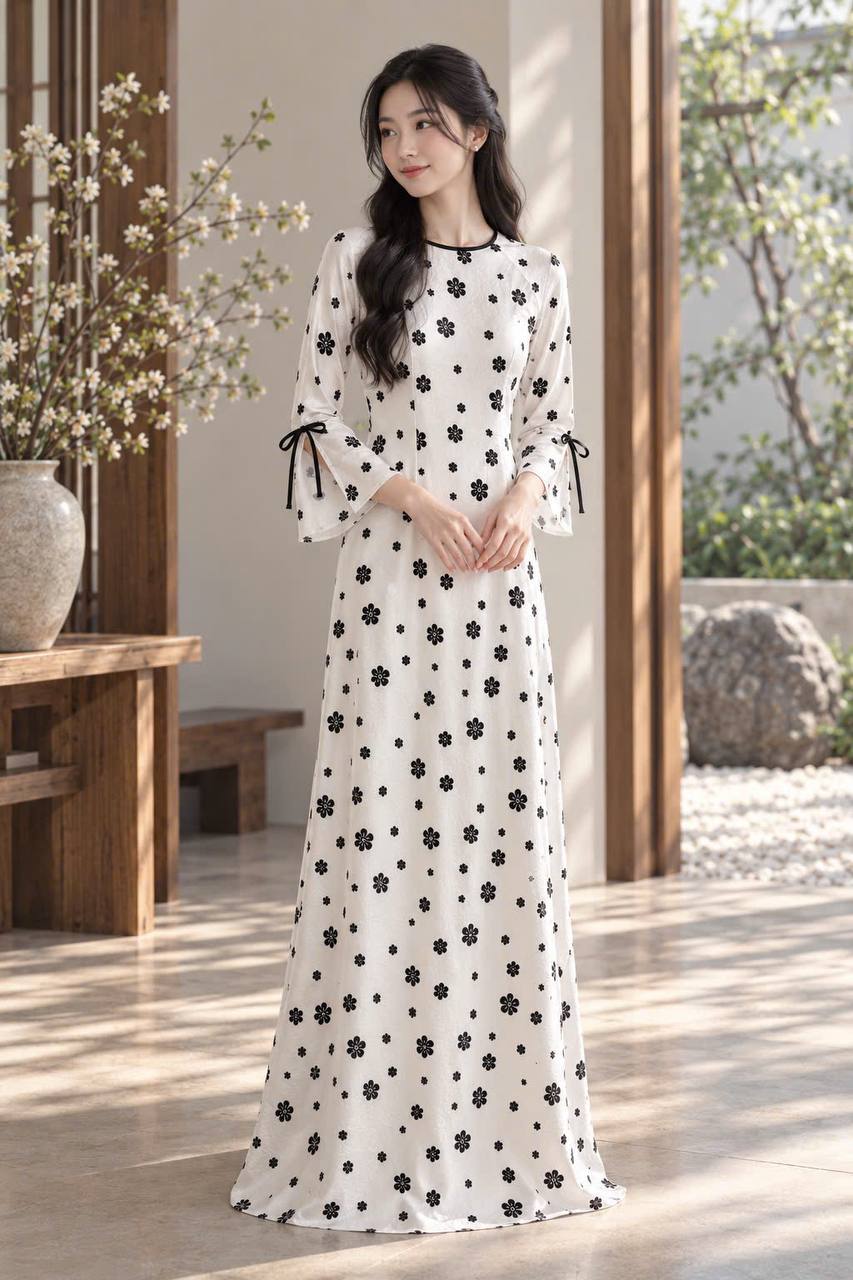 K213 5715 Áo only no pants - Áo dài dáng truyền thống chiết li eo lụa titan