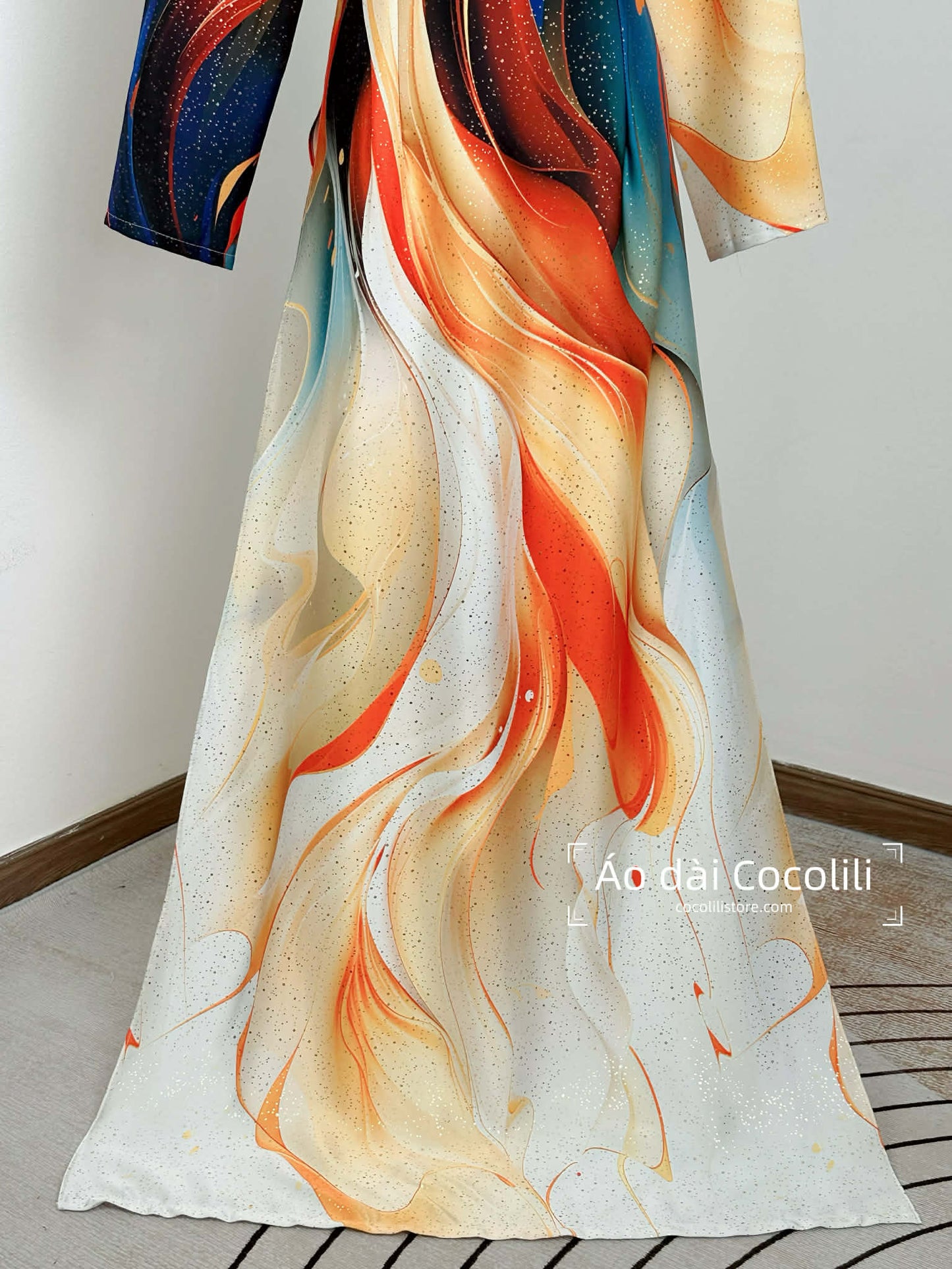 H641 Áo only no pants - Áo dài dáng truyền thống chiết li