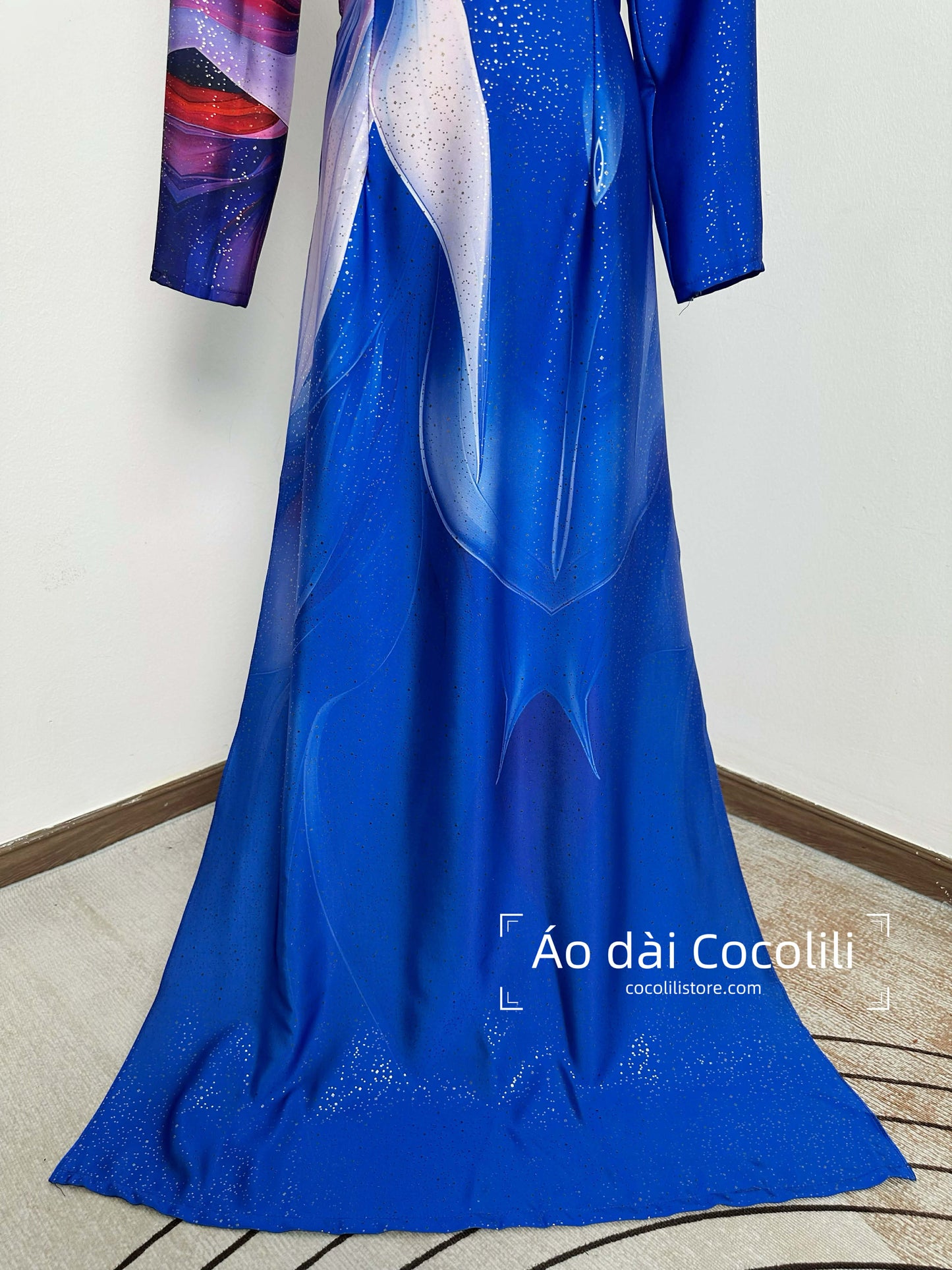 H645 Áo only no pants - Áo dài dáng truyền thống chiết li