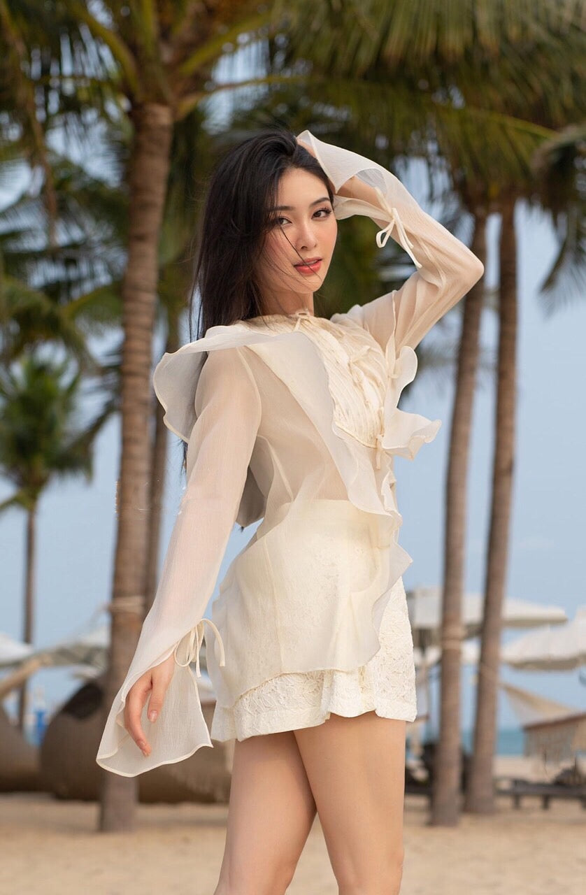 VX12 - Set áo dài tay + quần ren hàng cao cấp