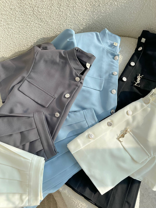 VC01 4357 - Set áo khoác + chân váy hàng cao cấp.