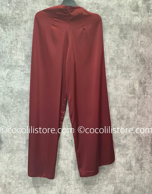 691 - Quần lụa ngọc trai màu đỏ đô