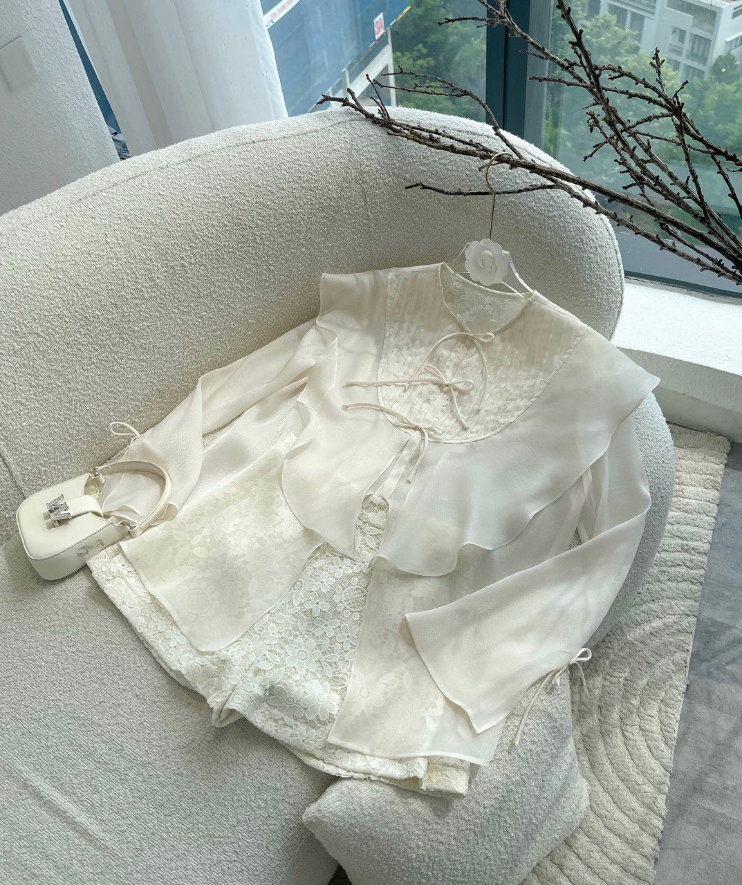 VX12 - Set áo dài tay + quần ren hàng cao cấp