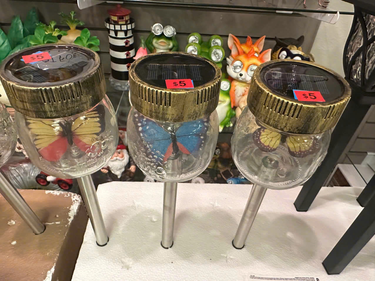 Butterfly Jar Solar Pathway Lights $5/pcs. Set of 3 $14.99 (mother's day gift)