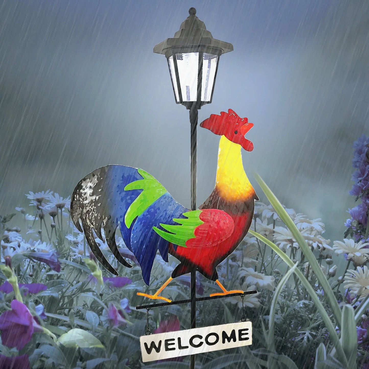 Rooster Welcome Sign Solar Stake Light $19.99 (Orignal Price $49.99)