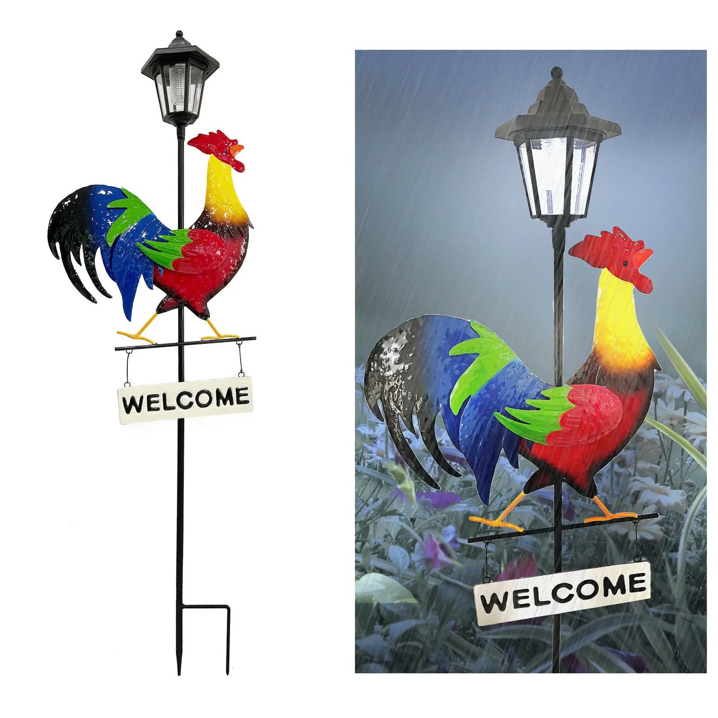 Rooster Welcome Sign Solar Stake Light $19.99 (Orignal Price $49.99)