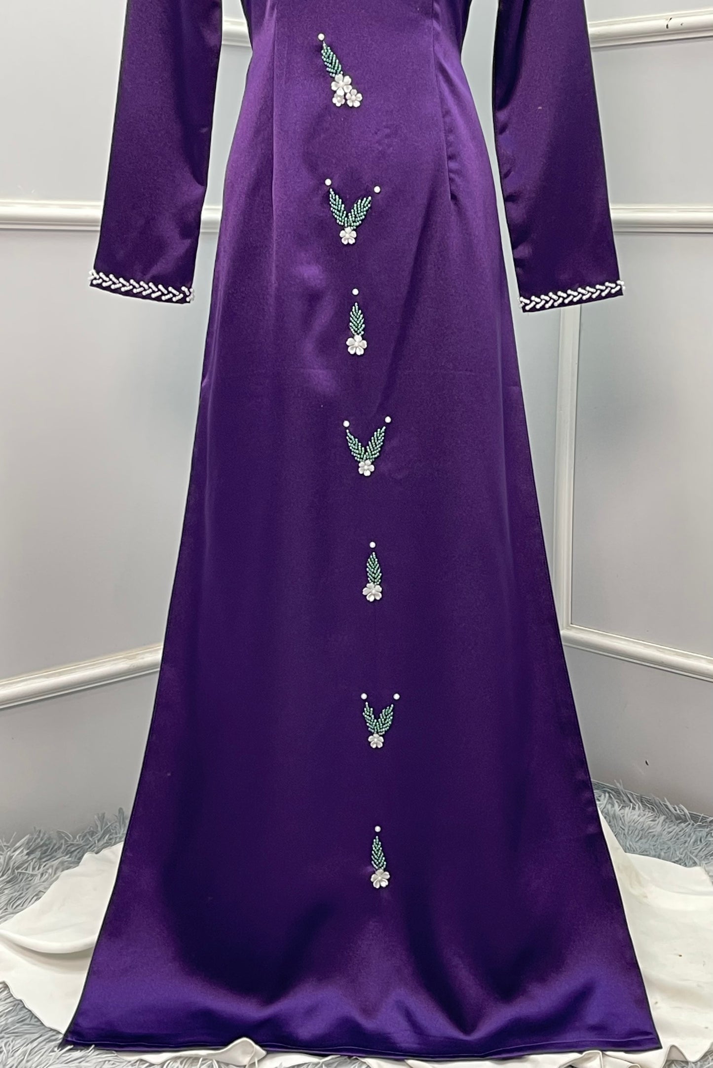 L2561 Áo only - Áo vải valentino tím đính kết