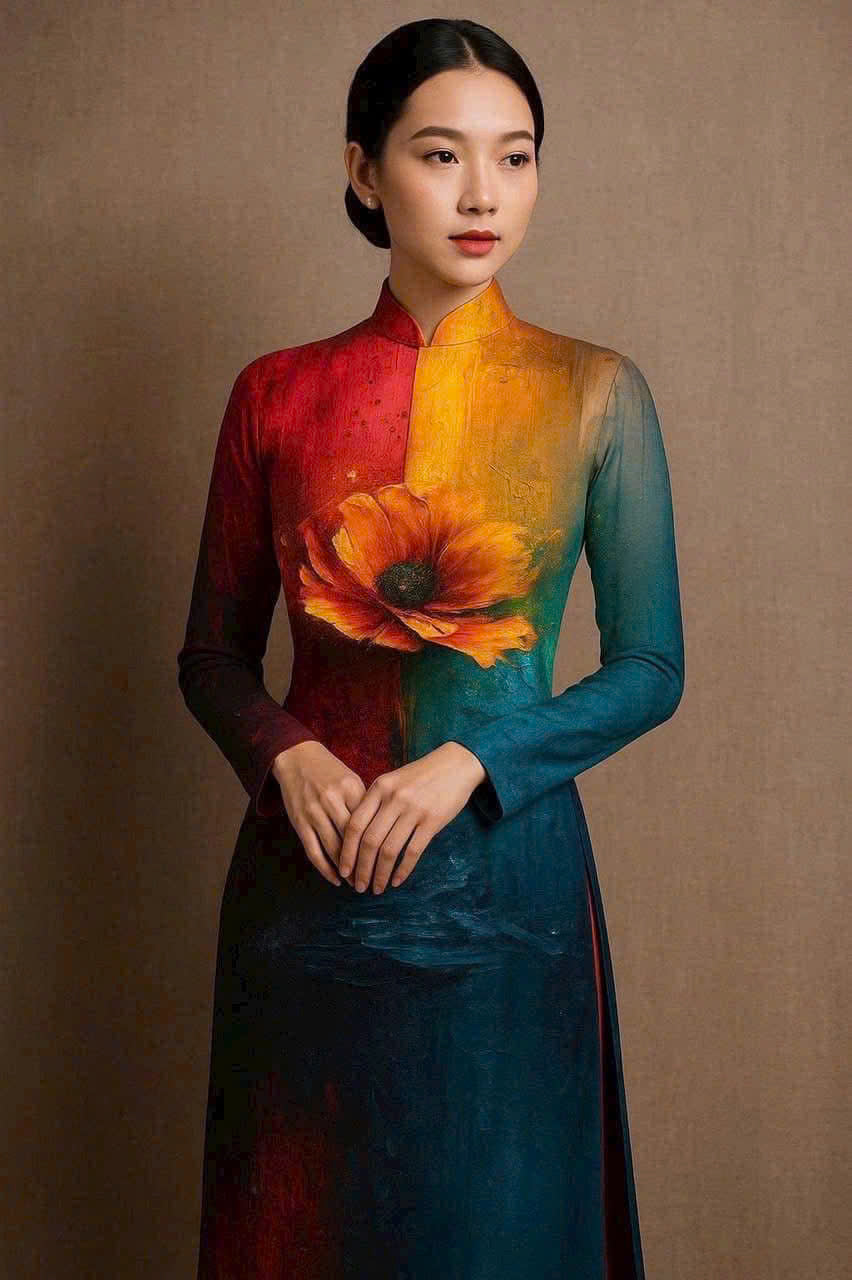 L1675 Áo only - Áo dài in hoa lụa thái tuấn