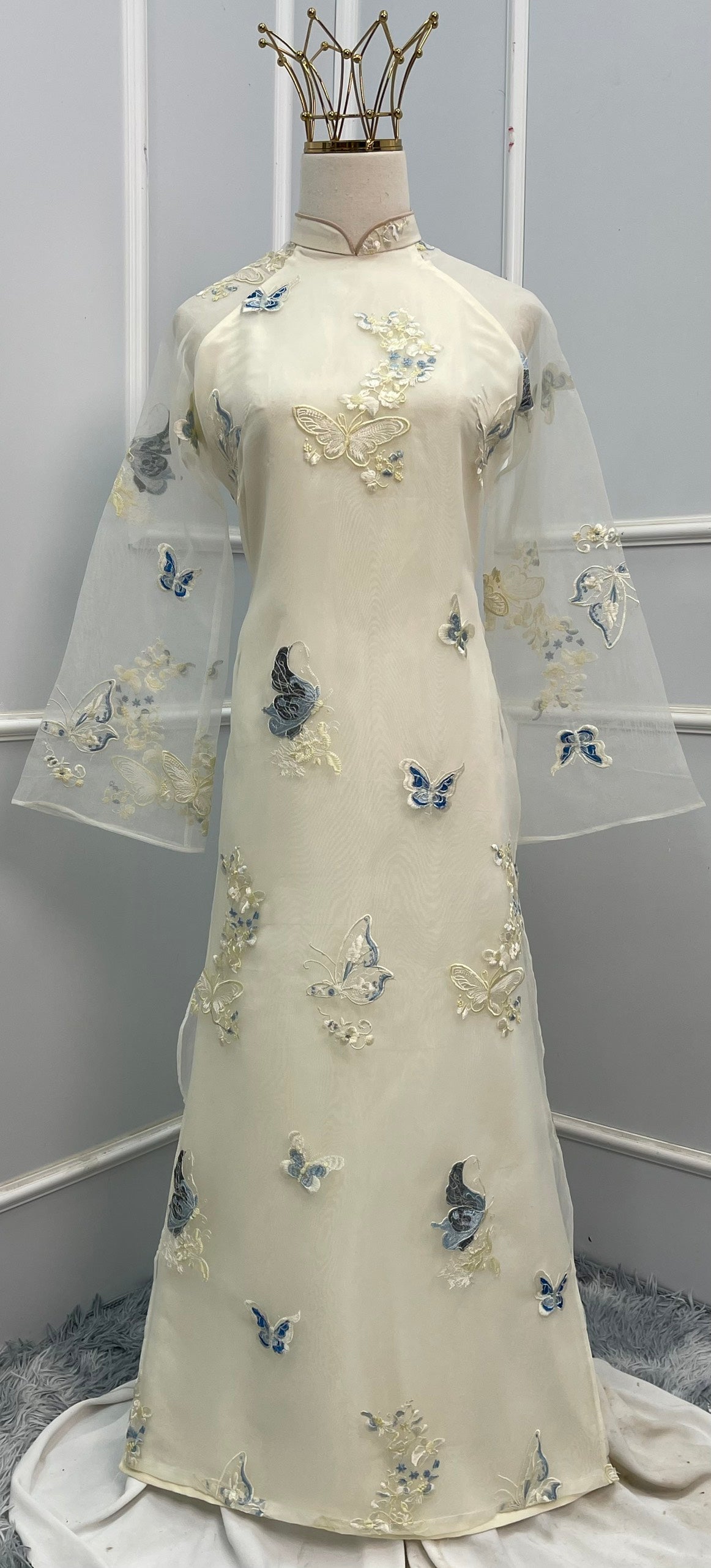 L971 Áo only - Áo tơ bướm 4 tà