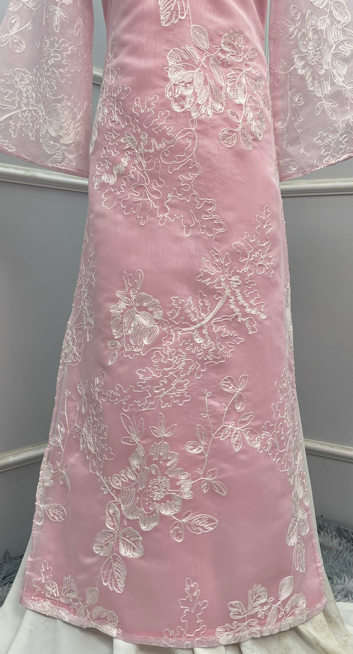 L1374 Áo only - Áo cách tân tơ màu hồng