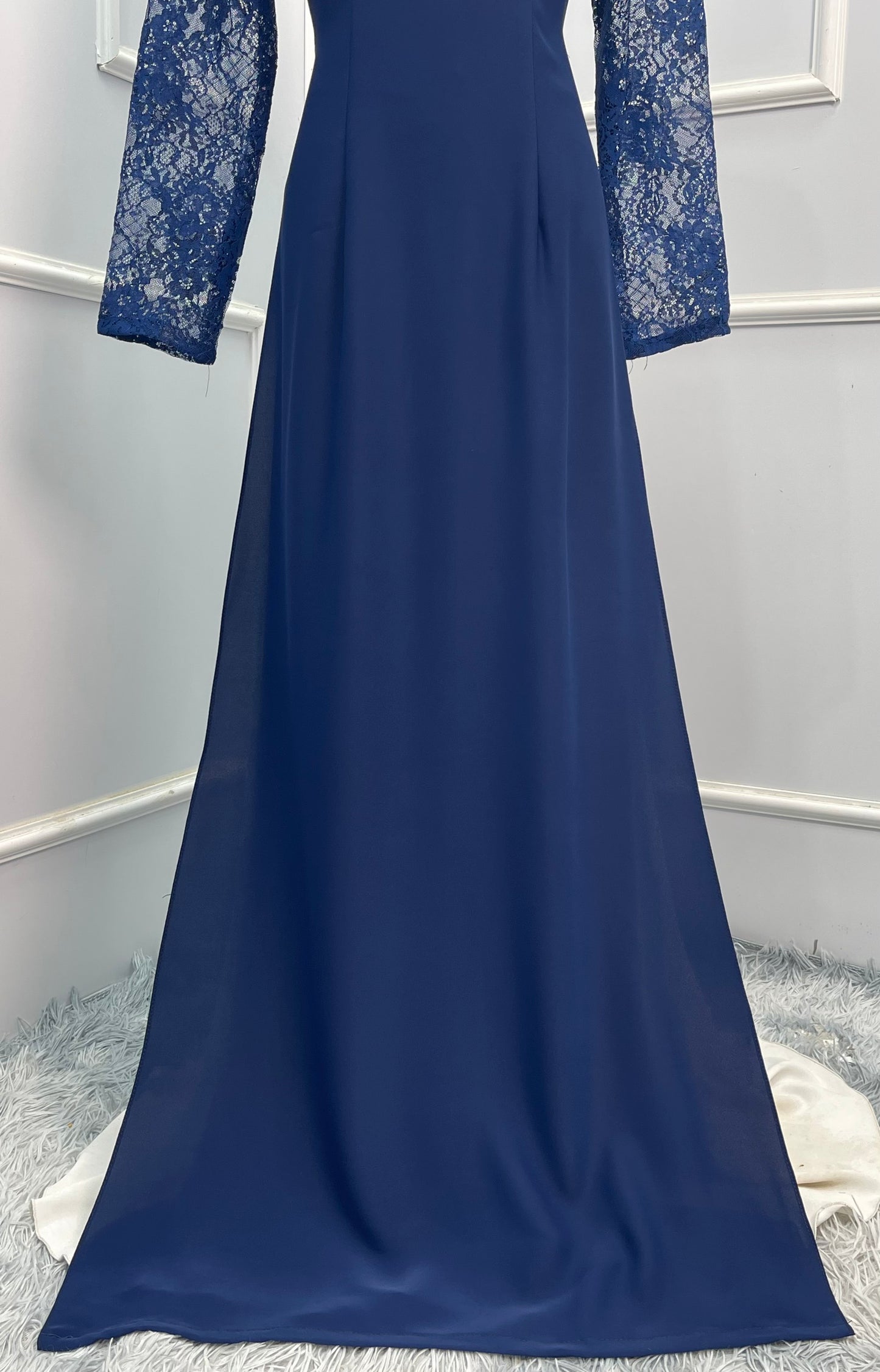 L1376 Áo only - Áo ren xanh than lụa mỹ