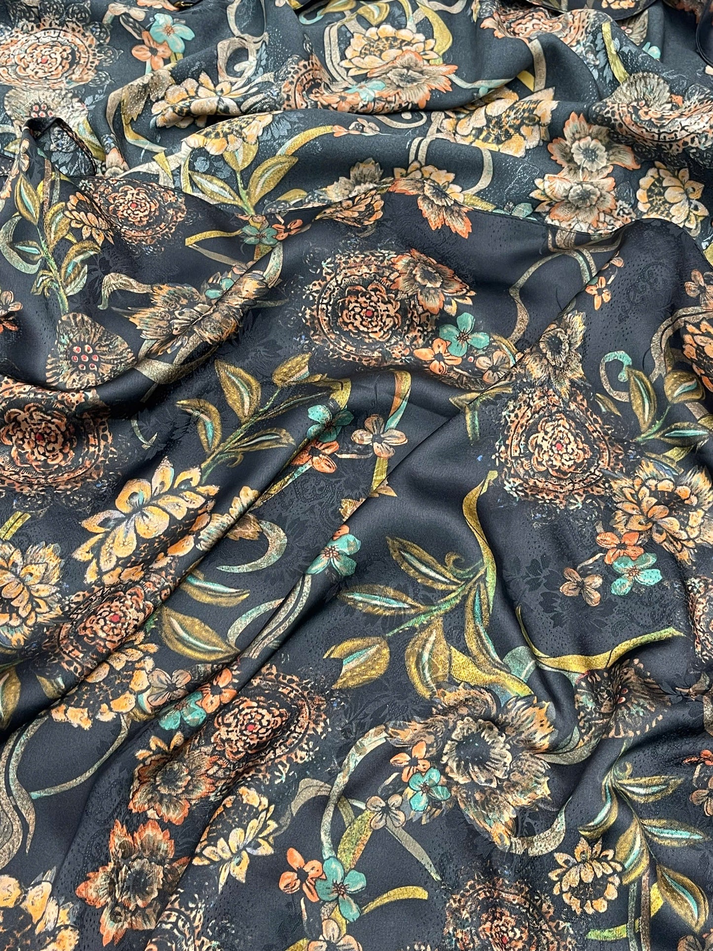 H130 992 Áo only - Áo dài lụa in hoa hướng dương