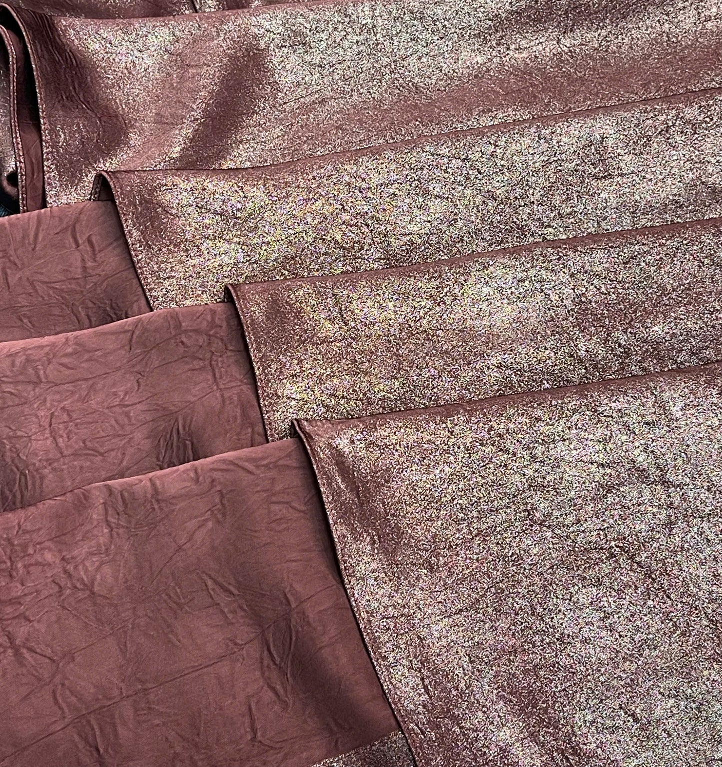 H166 Áo only - Áo dài gấm nhũ màu nâu tây