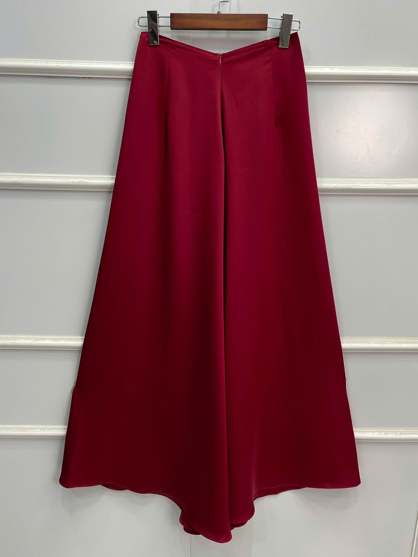 H190 Áo + quần - Áo dài lụa gấm màu tím + quần váy mã não đỏ đậm