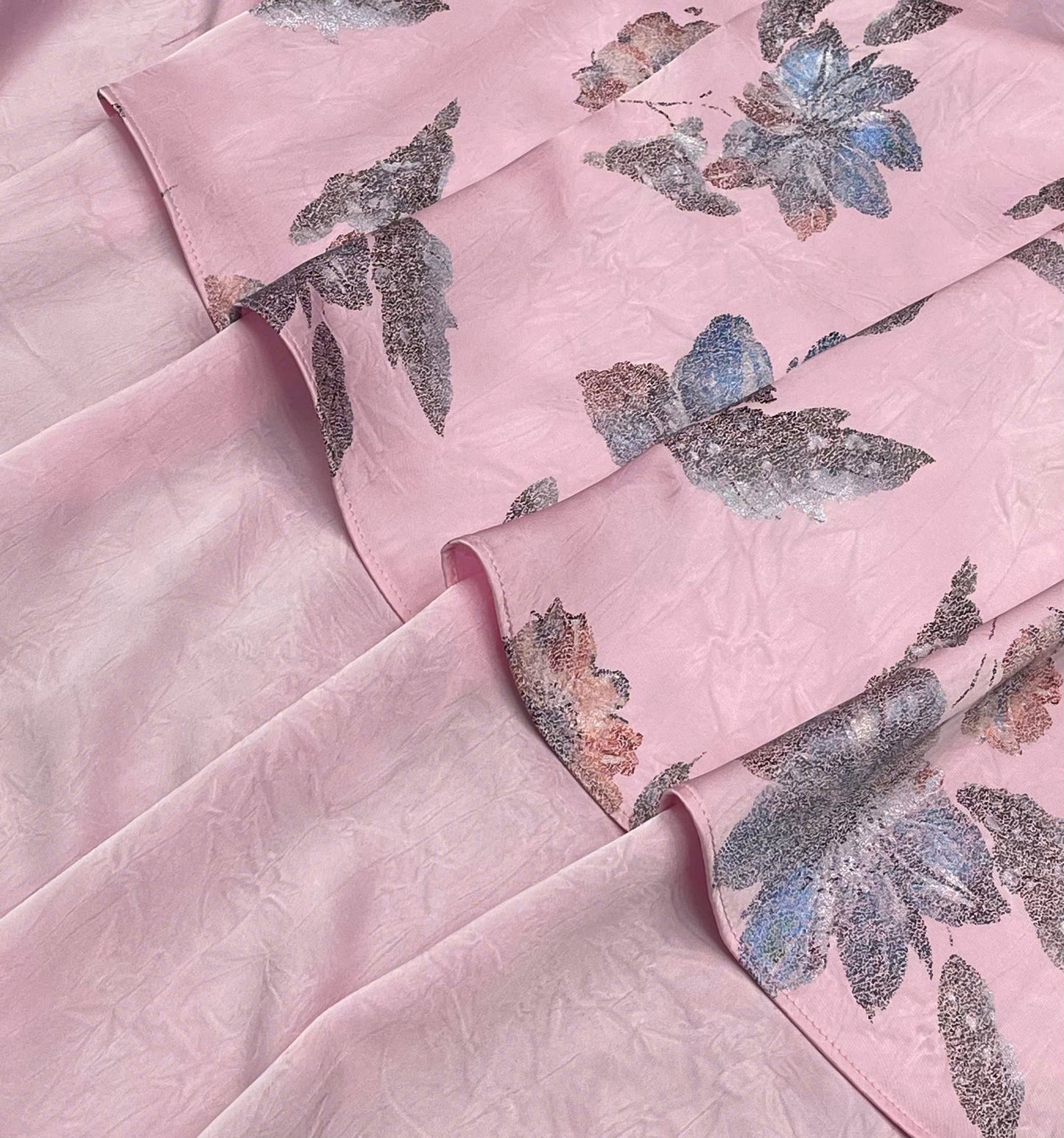 H175 Áo only - Áo dài lụa dubai màu hồng phấn