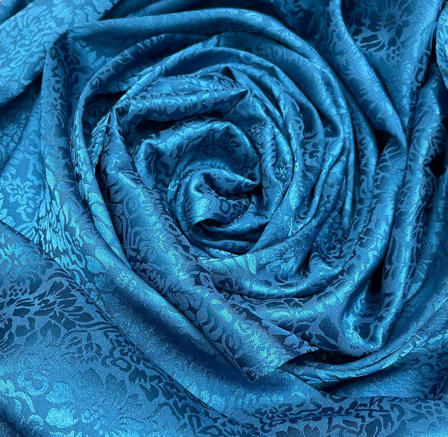 H179 1245 1297 Áo only - Áo dài gấm màu xanh cổ vịt