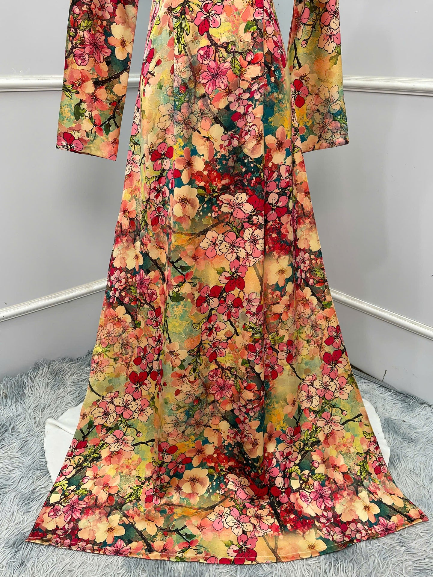 H288 1479 Áo only - Áo dài lụa ánh sao 2 da