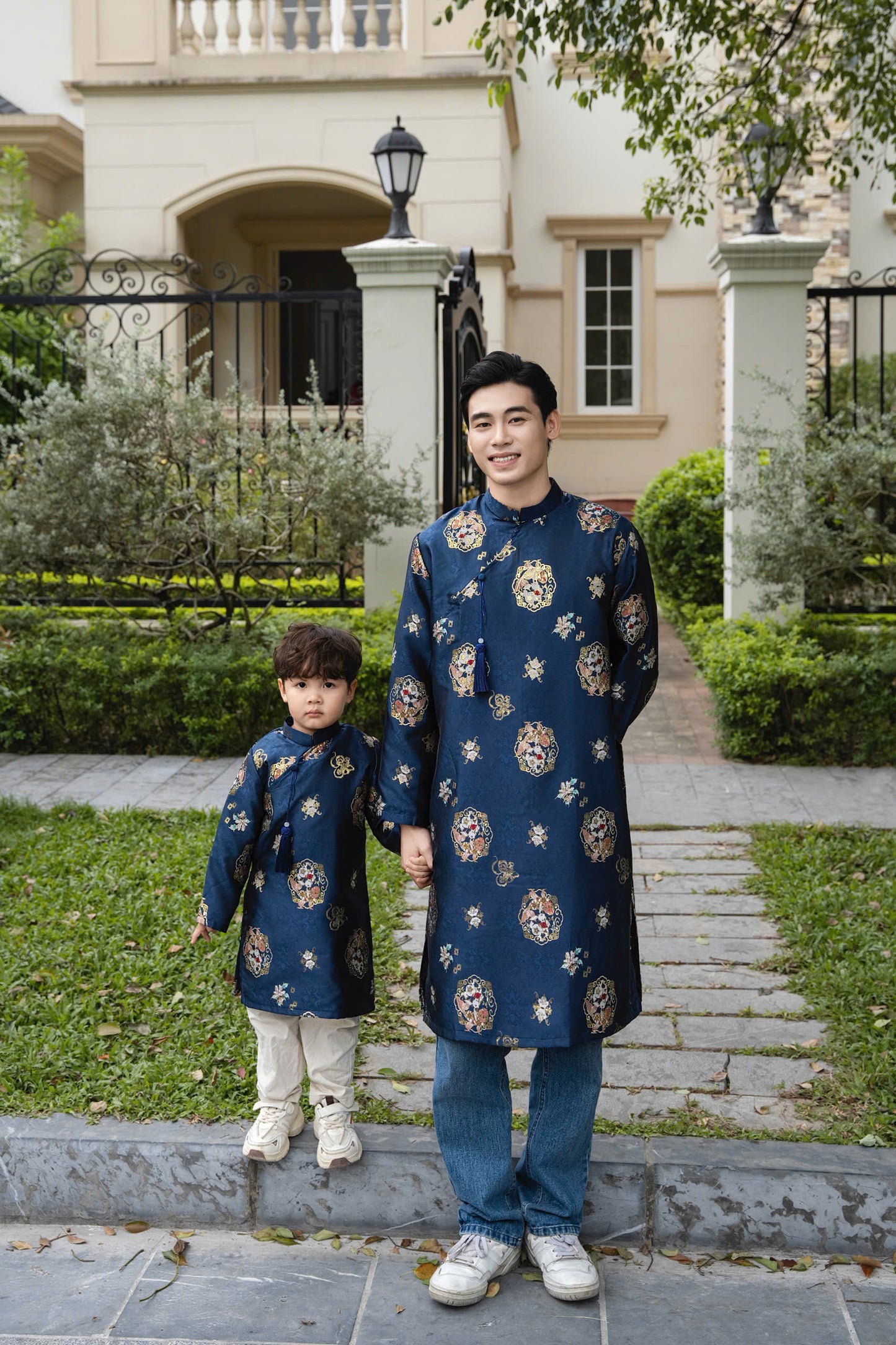 B124 B115 2150 Áo only - Áo dài bố xanh than