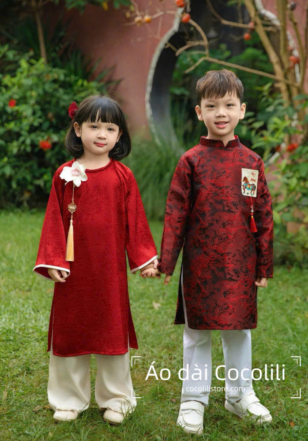 BG80 2391 Áo + quần - Áo bé đỏ đính hoa nổi