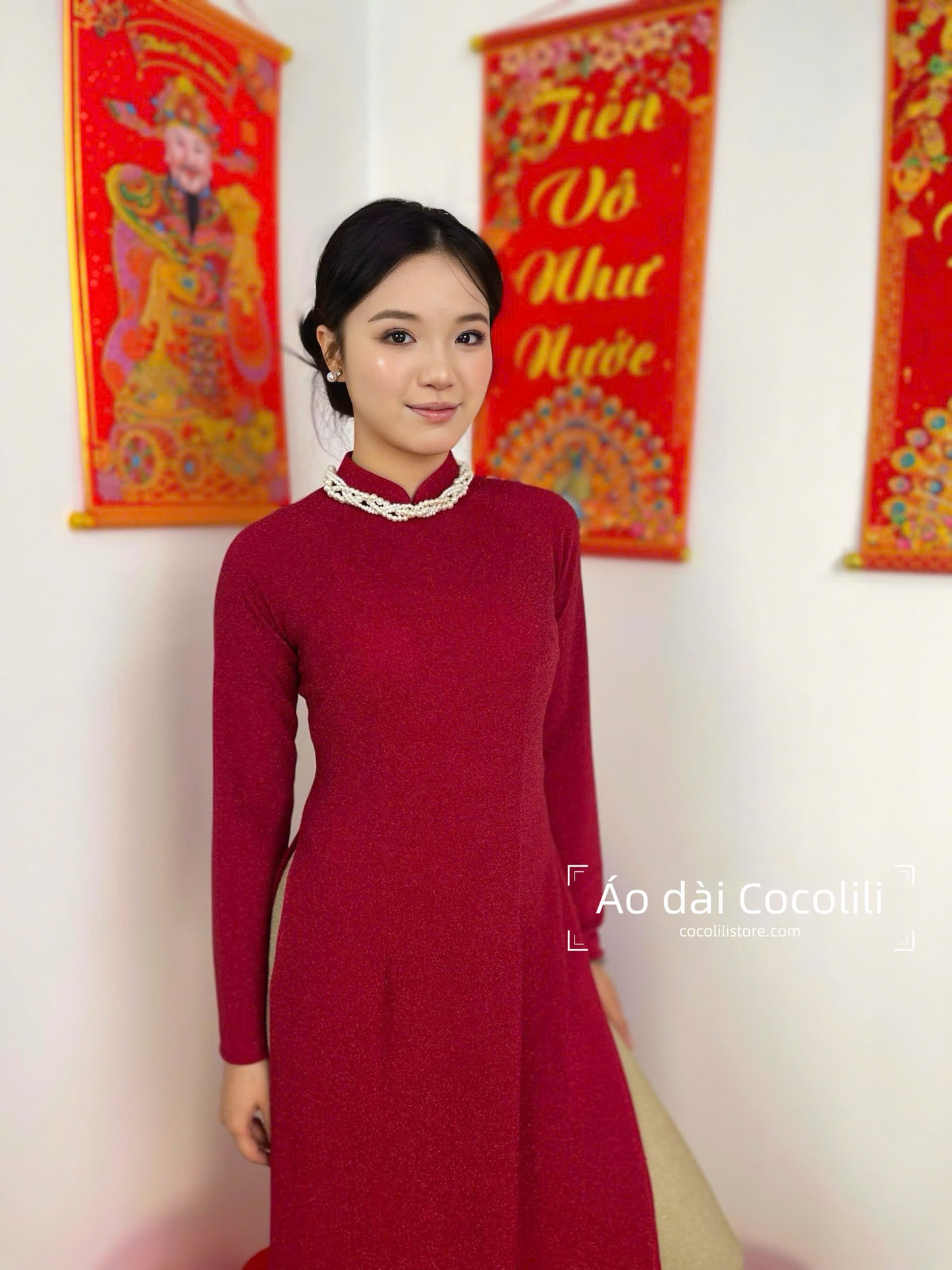 N75 Áo + quần nhung - Áo dài nhung nano pha lê co giãn 4 chiều (run big, khách lấy bằng hoặc xuống size)