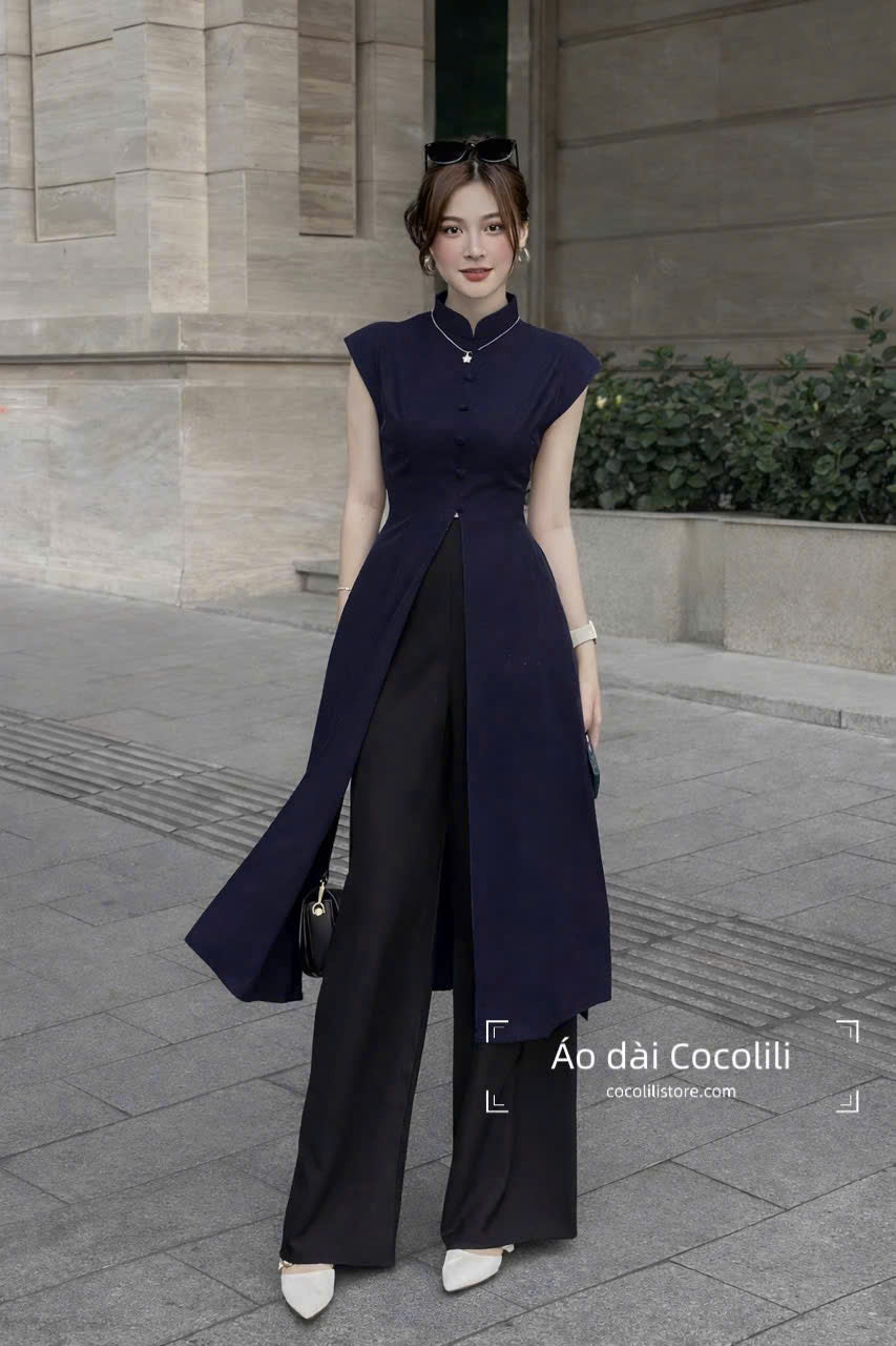 M400 Áo + quần đen - Bộ tứ thân Hottrend màu xanh than