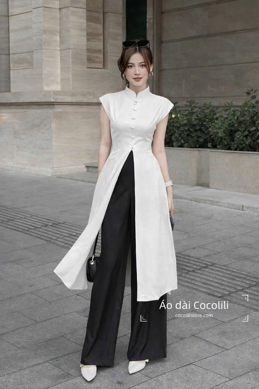 M401 Áo + quần đen - Bộ tứ thân Hottrend màu trắng