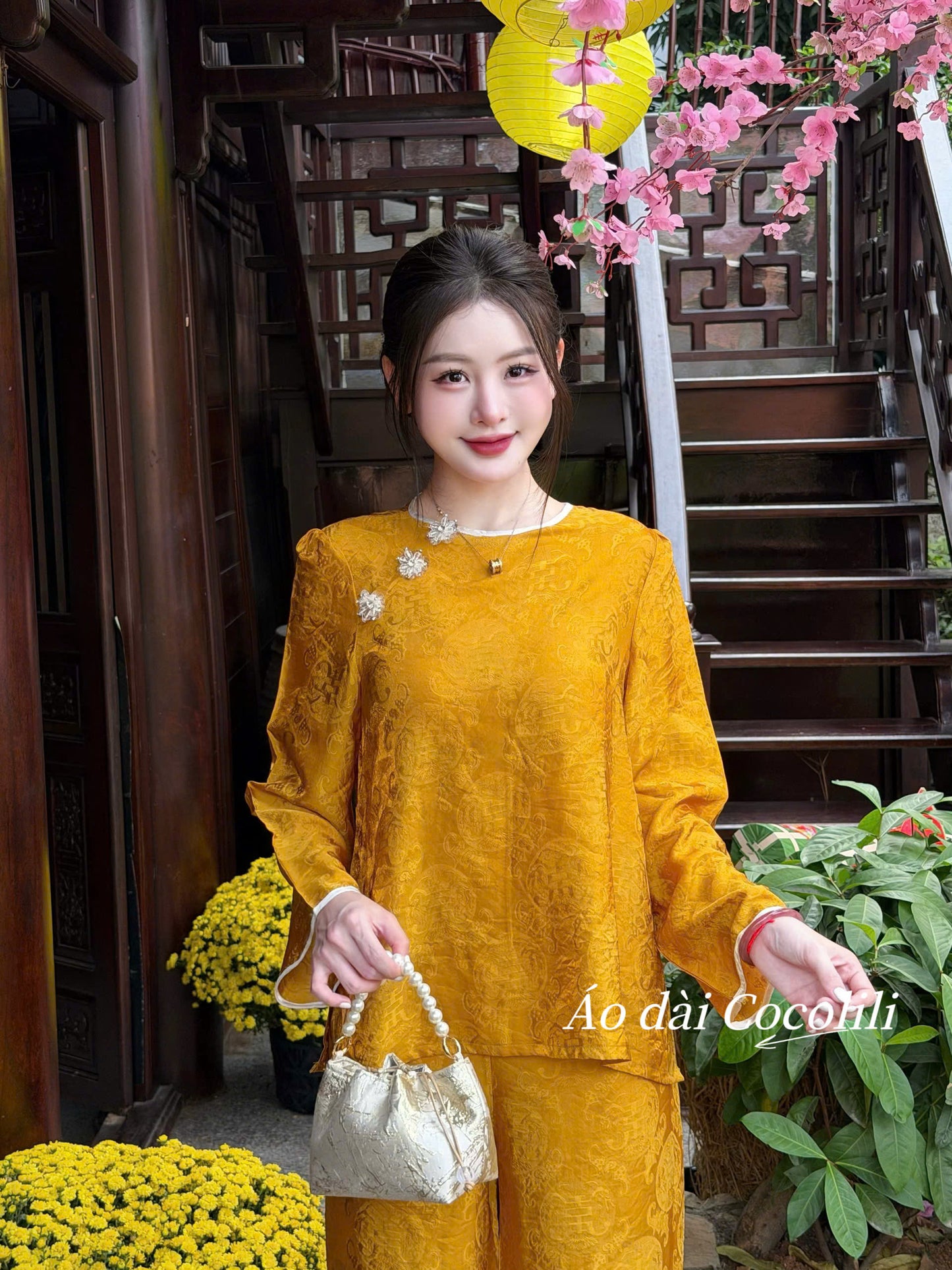 BB40 3625 - Set bà ba tằm thọ dơi màu vàng