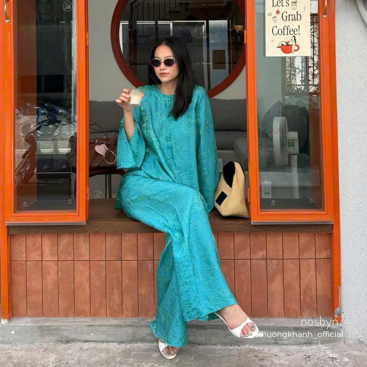 BB181 3916- Set bà ba lụa tằm ánh kim tencel