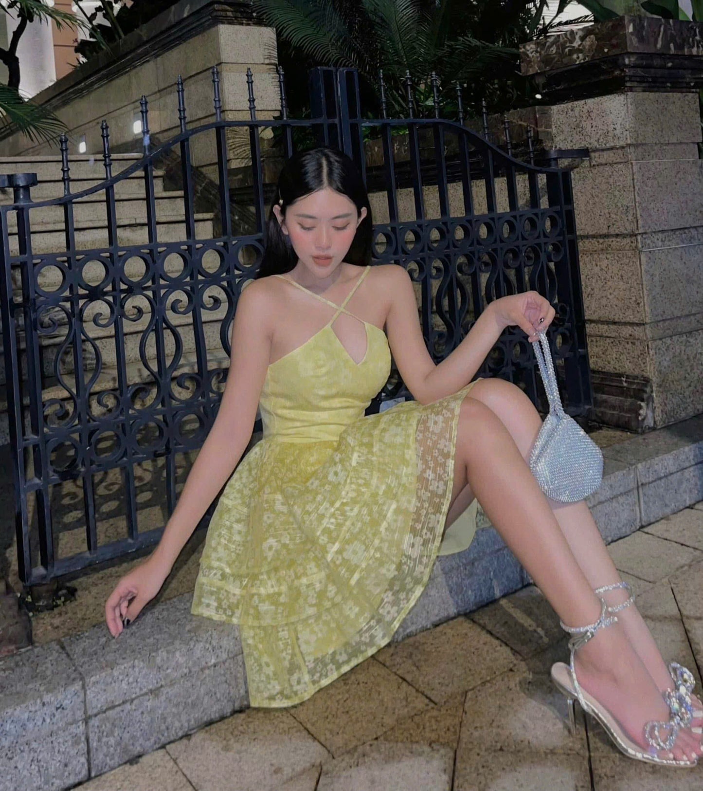 Dress RC01 4043 - Đầm ren cao cấp màu vàng