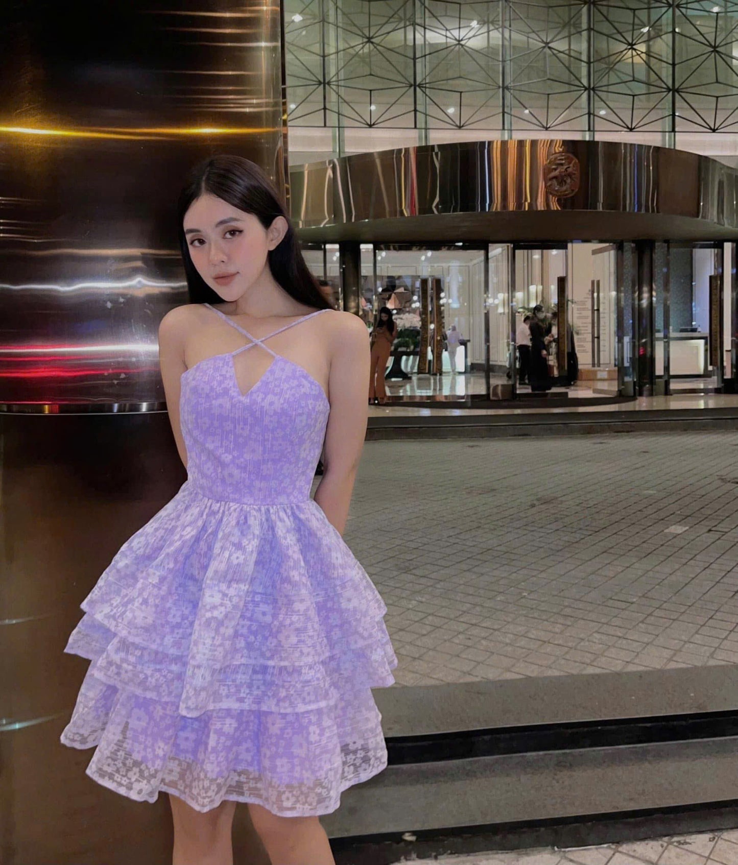 Dress RC02 4044 - Đầm ren cao cấp màu tím
