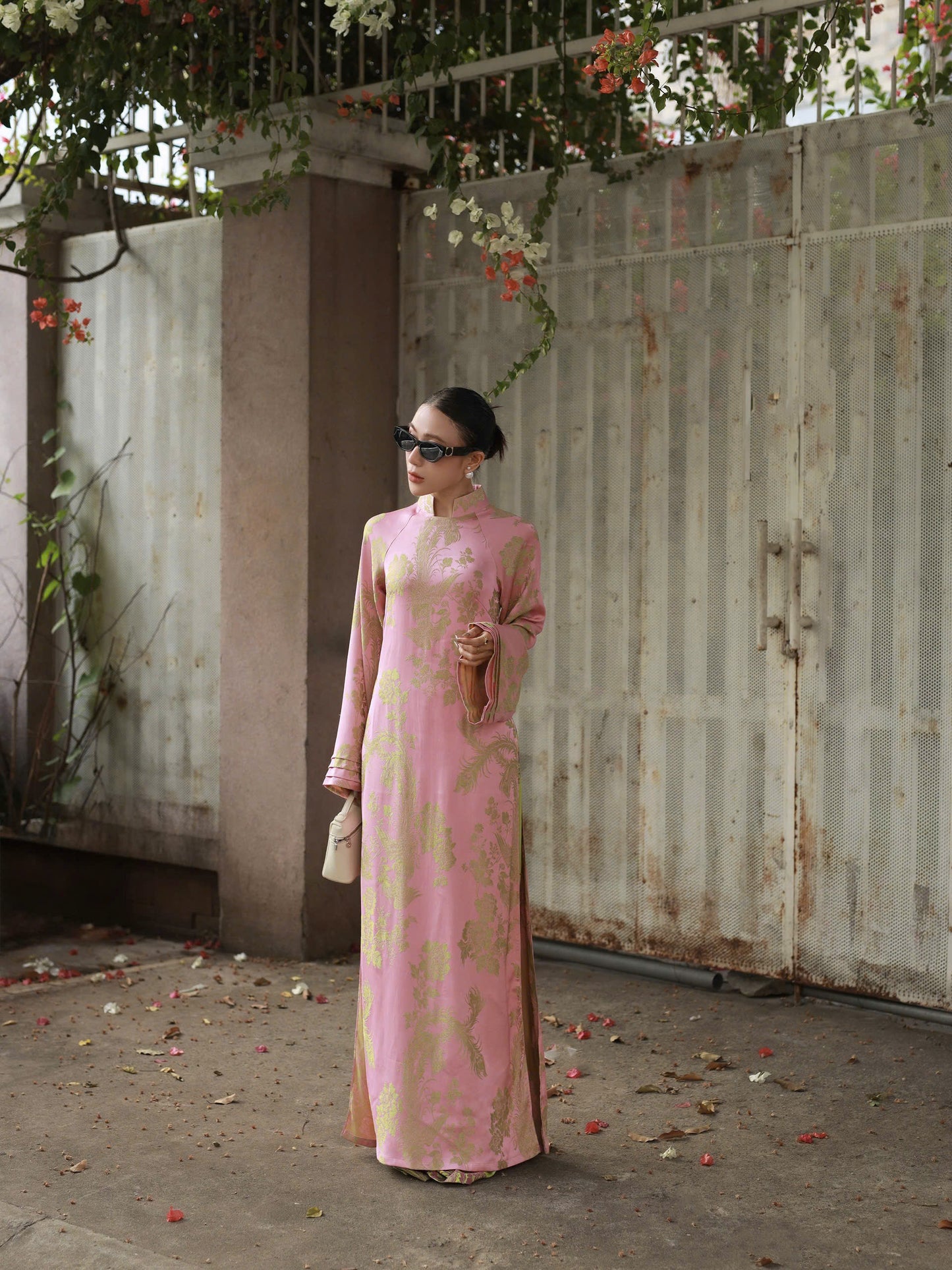 M573 4078 Áo + quần cùng chất - Áo dài dáng suông 2 tà